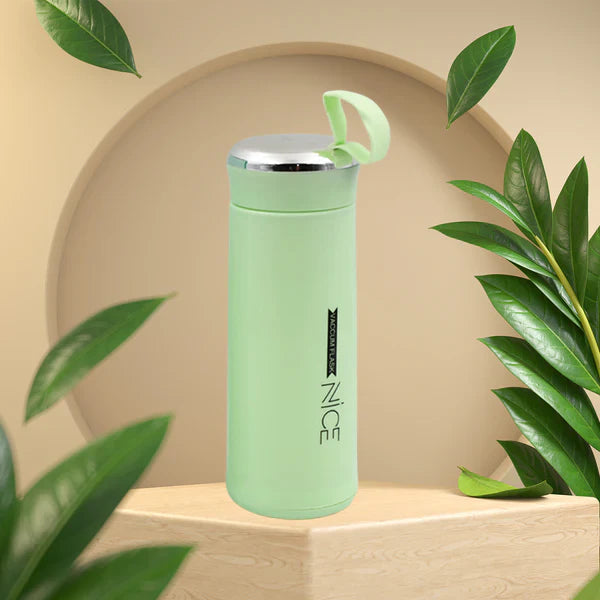 Water bottle 400ml leak proof, glass water bottle with daily water intake for gym and children, Nice Bottle (1 pc / Light Green Color) Water bottle 400ml leak proof, glass water bottle with daily water intake for gym and children, Nice Bottle (1 pc / Light Green Color)